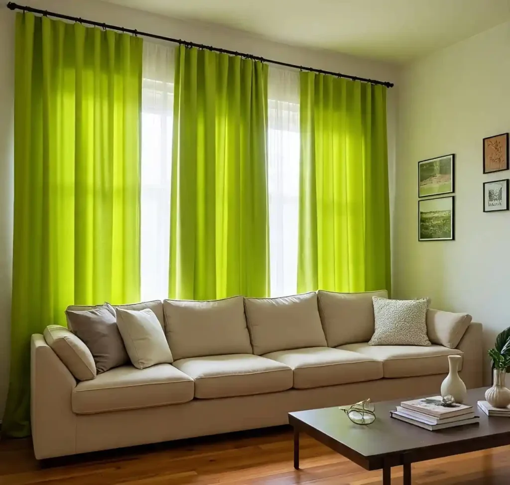 9-Lime Green Living Room Idea