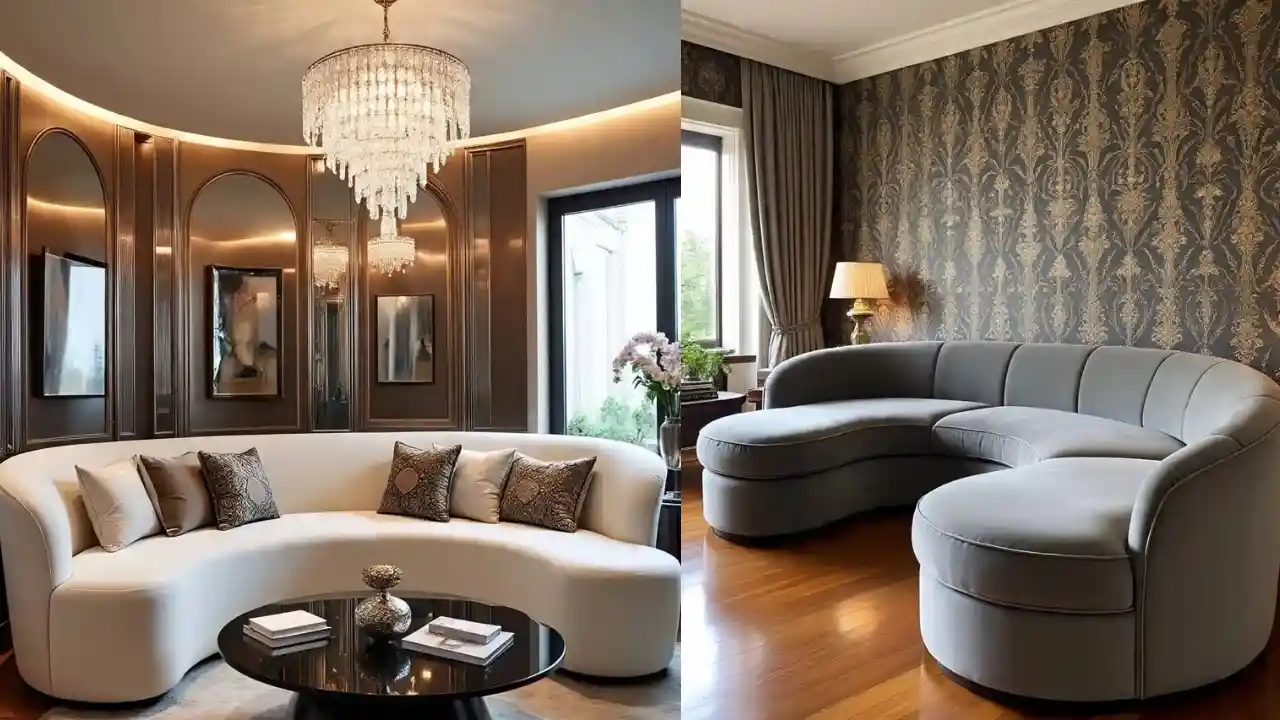 Elegant Curved Sofa Living Room Ideas with Timeless Art Deco Style