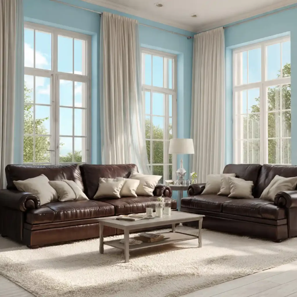1-Blue and Brown Living Room Ideas
