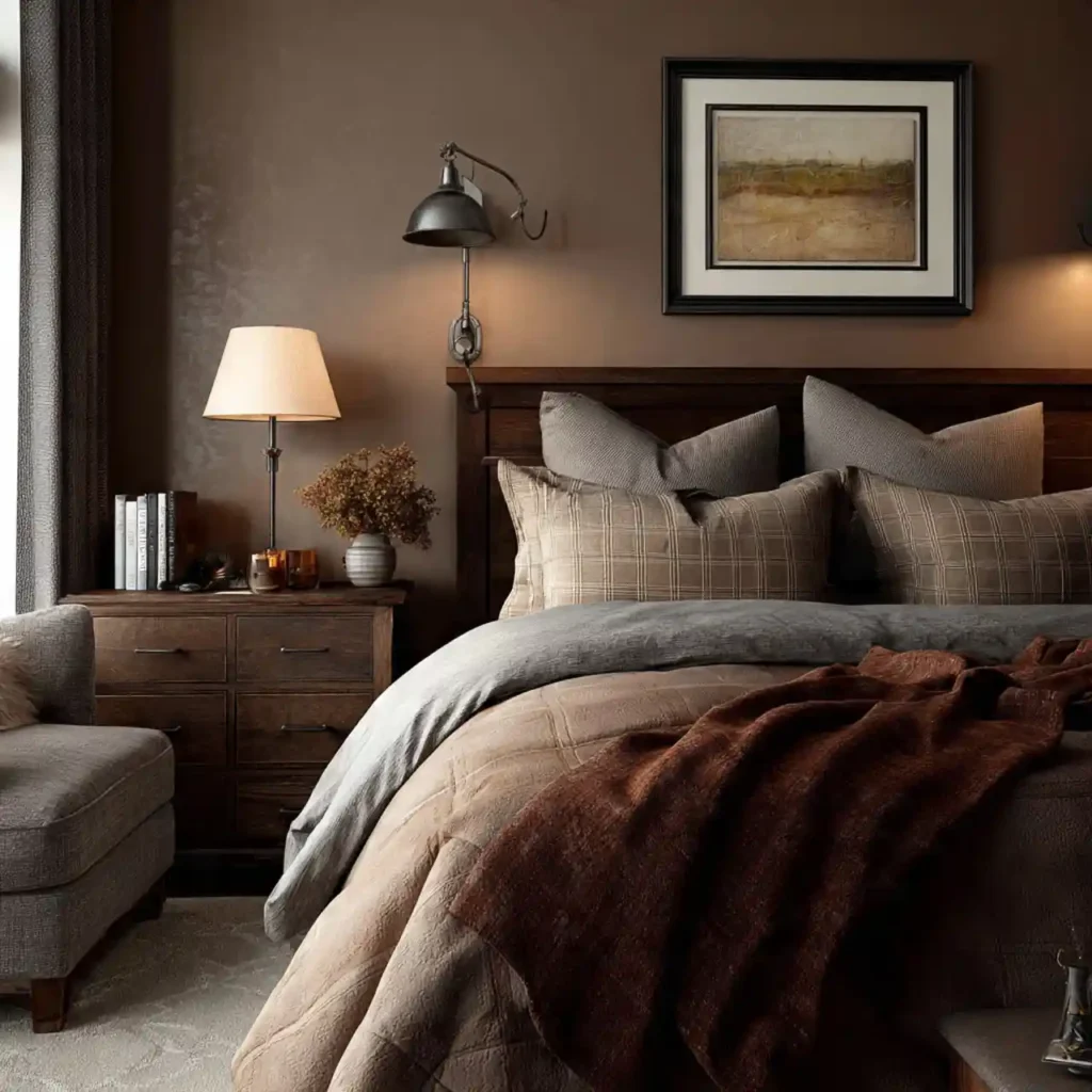 10-Mocha Bedroom Wall Idea