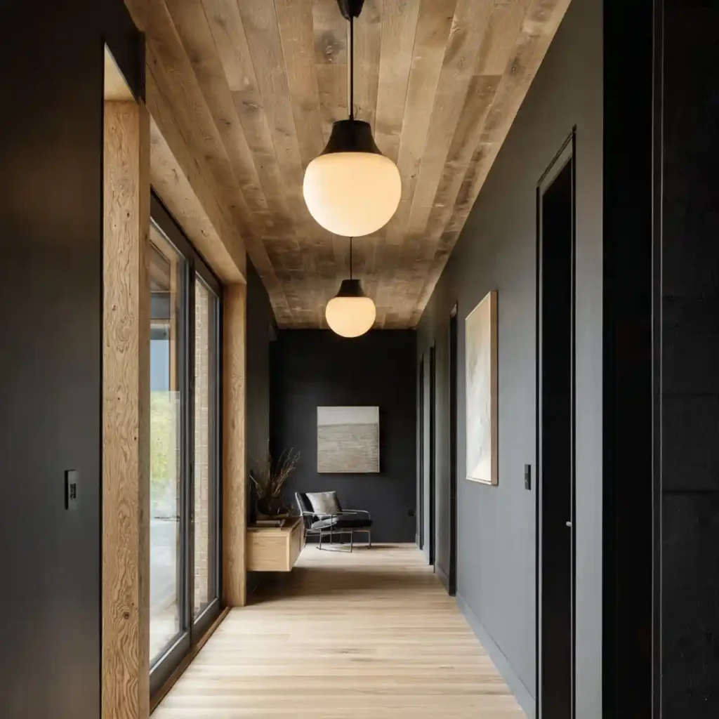 11-Black Scandinavian Hallway Idea