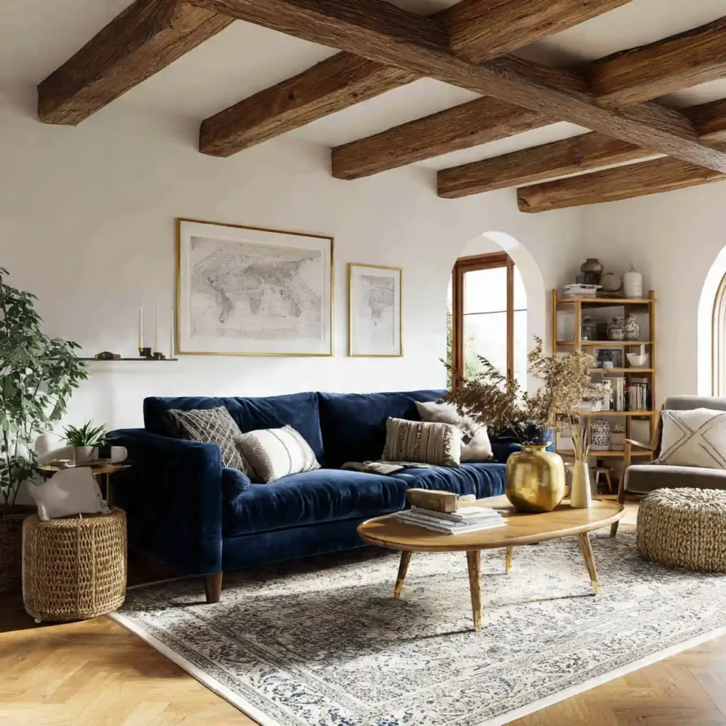 11-Navy Blue Velvet Furniture Idea