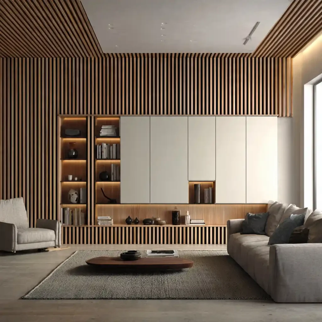 11-Wood Slat Wall Idea