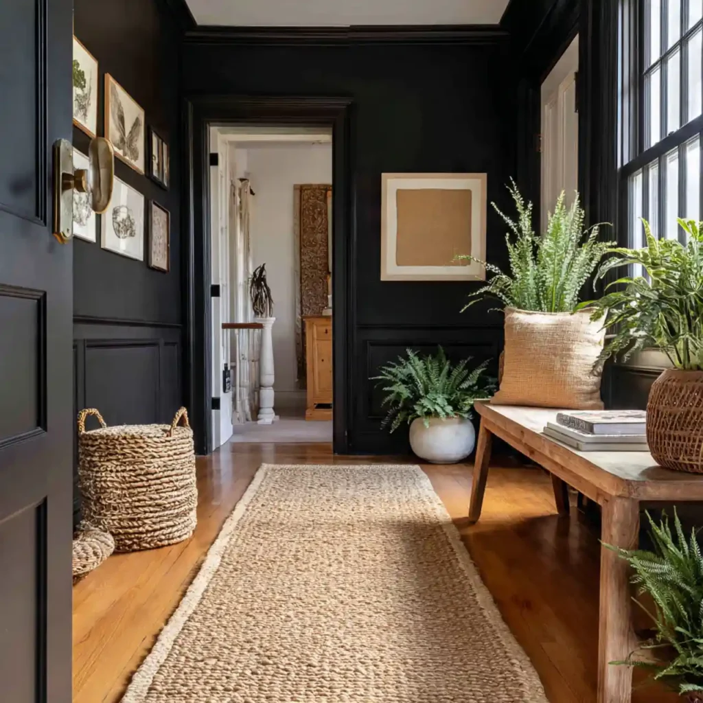 12-Black Scandinavian Hallway Idea