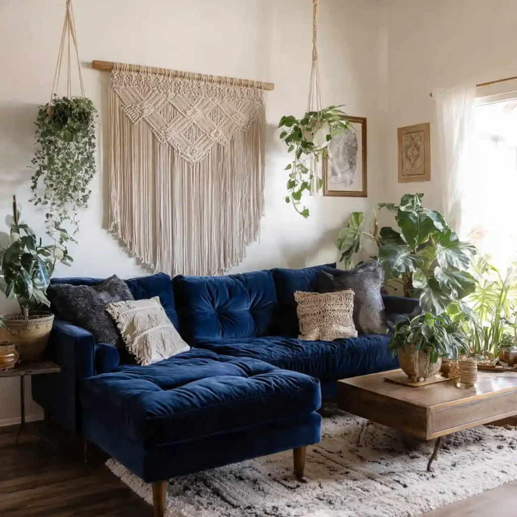 12-Navy Blue Velvet Furniture Idea