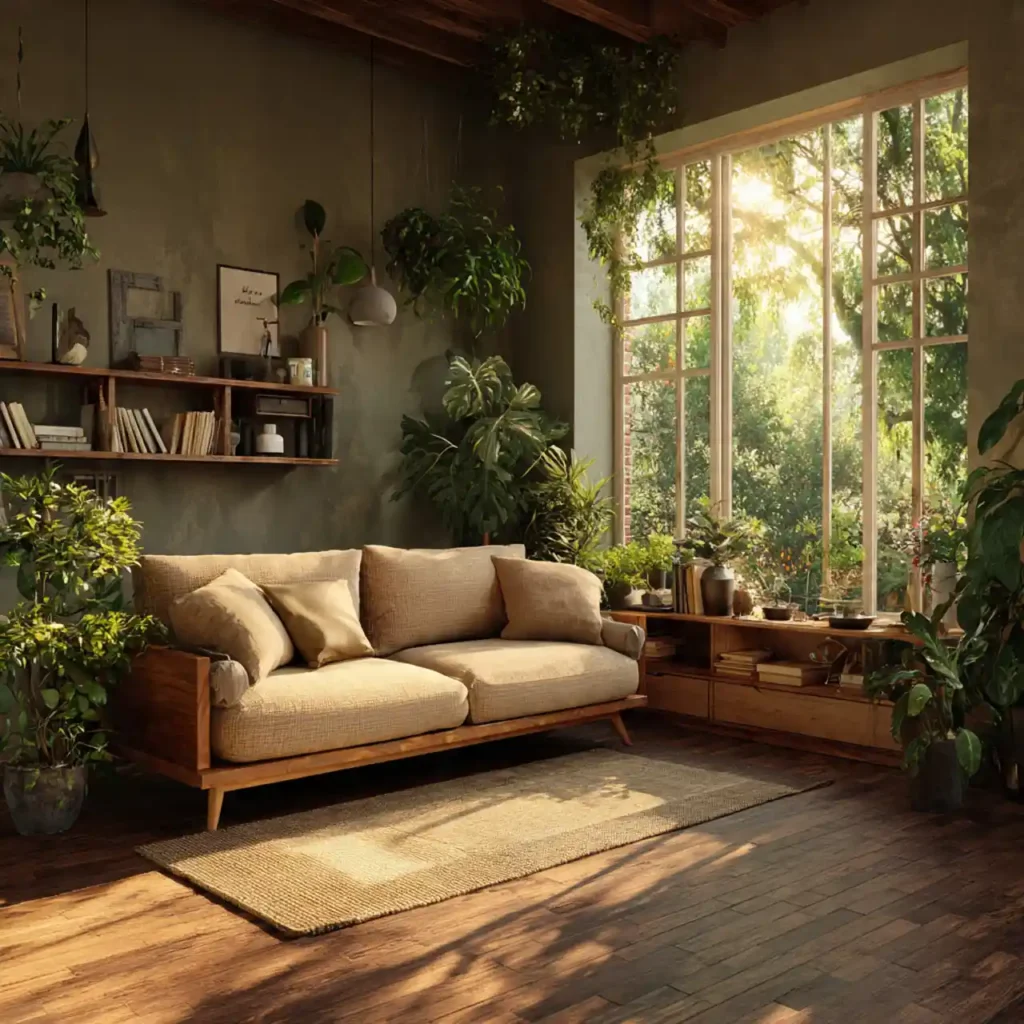 13-Biophilic Living Room Idea