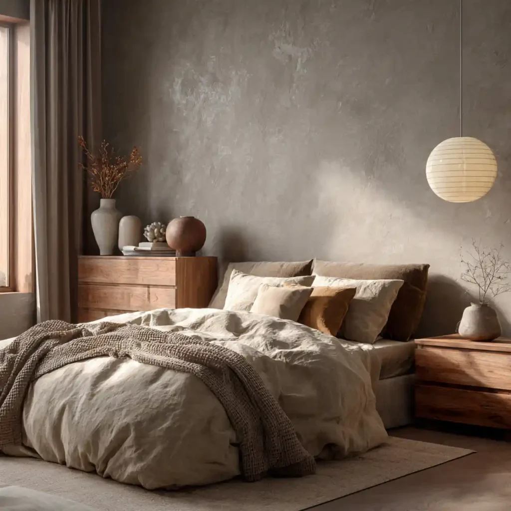 13-Mocha Bedroom Wall Idea