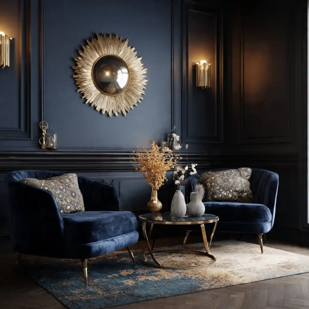 13-Navy Blue Velvet Furniture Idea