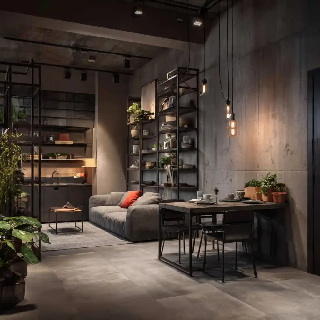 15-Industrial Apartment Interior Idea