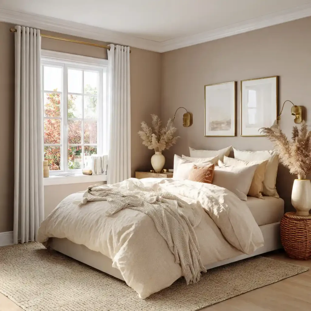 15-Mocha Bedroom Wall Idea