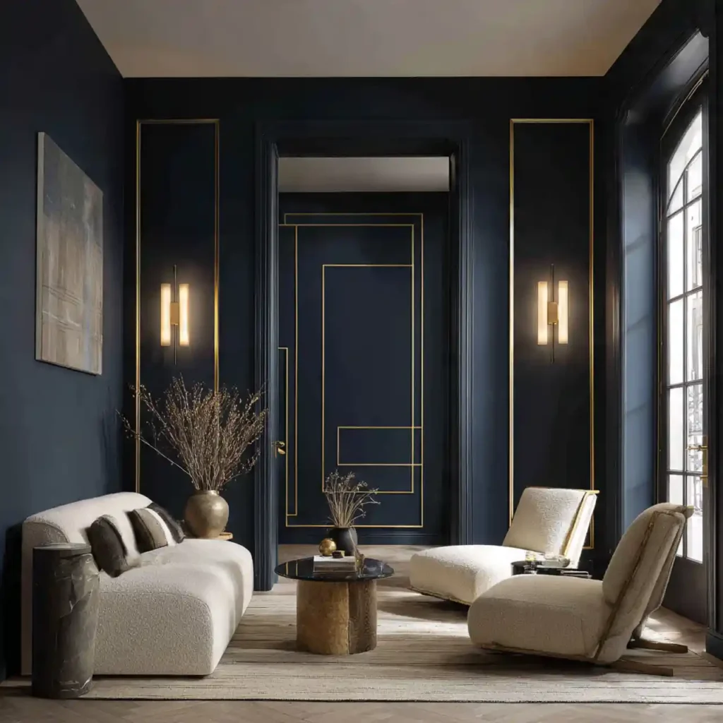 16-Deep Navy Living Room Wall Decor Ideas