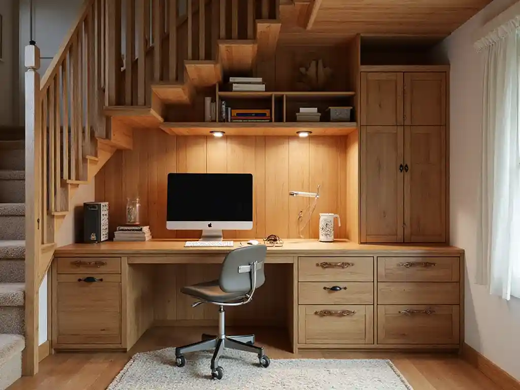 16-Home Office Under Stairs Idea