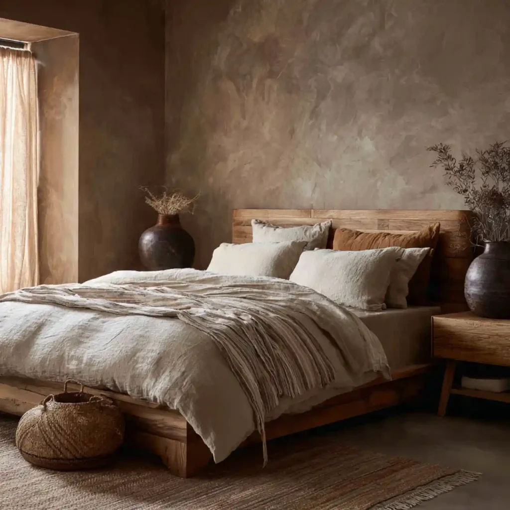 17-Mocha Bedroom Wall Idea