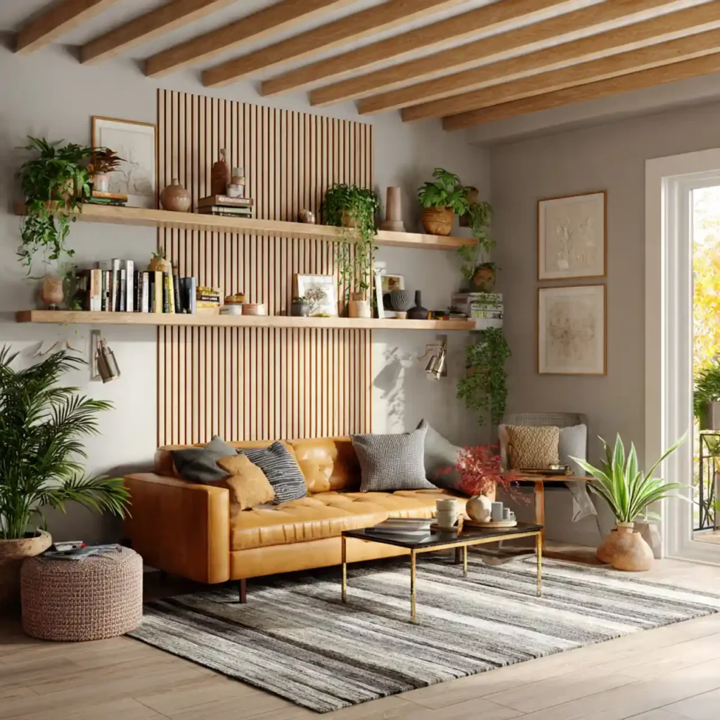 17-Wood Slat Wall Idea