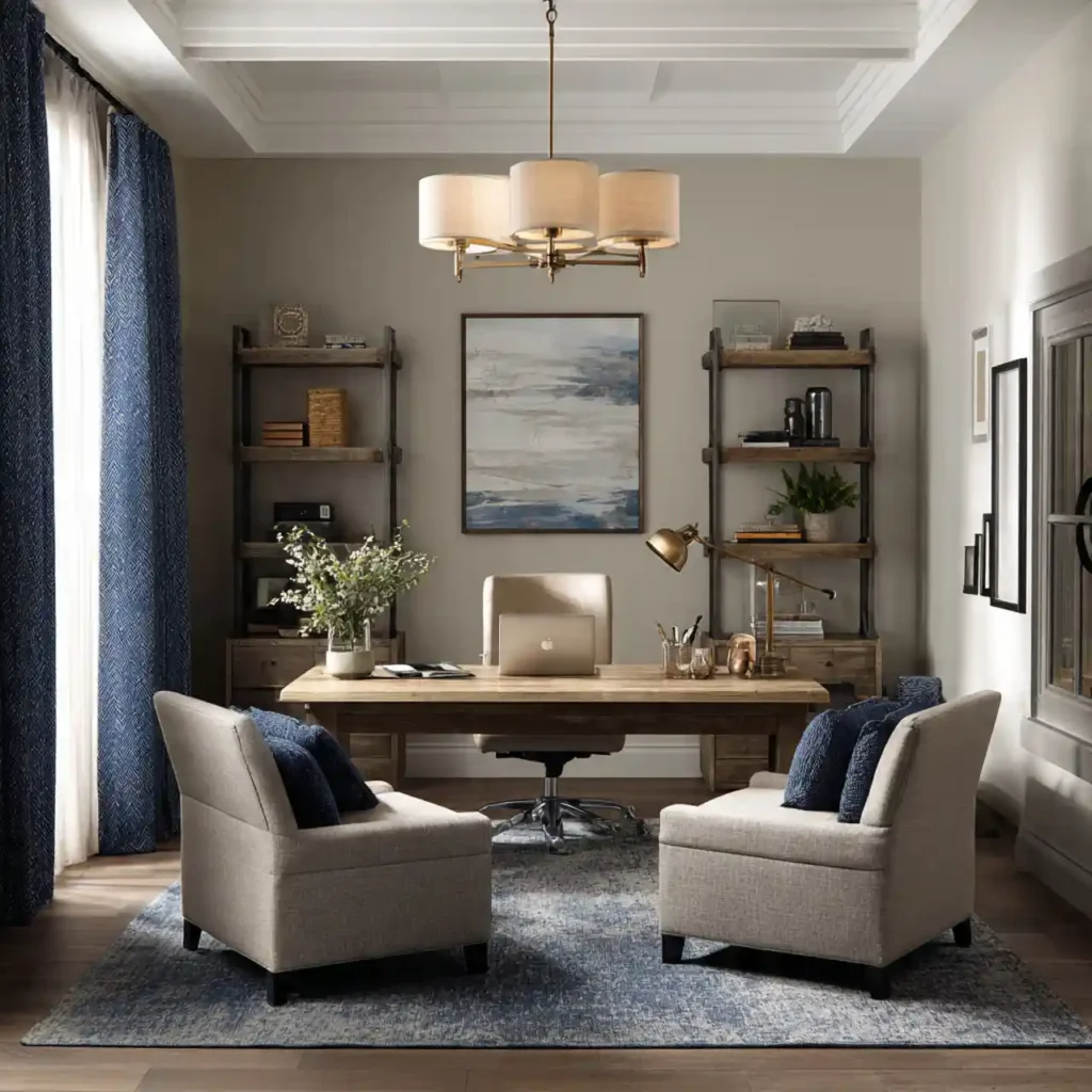 18-Blue Home Office Idea