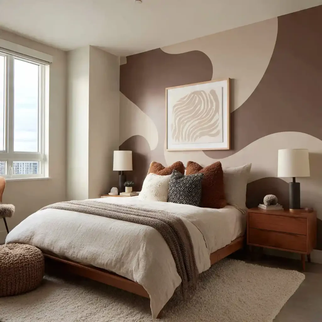 18-Mocha Bedroom Wall Idea