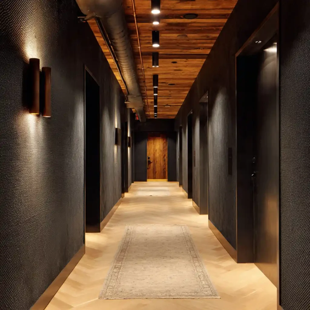 19-Black Scandinavian Hallway Idea