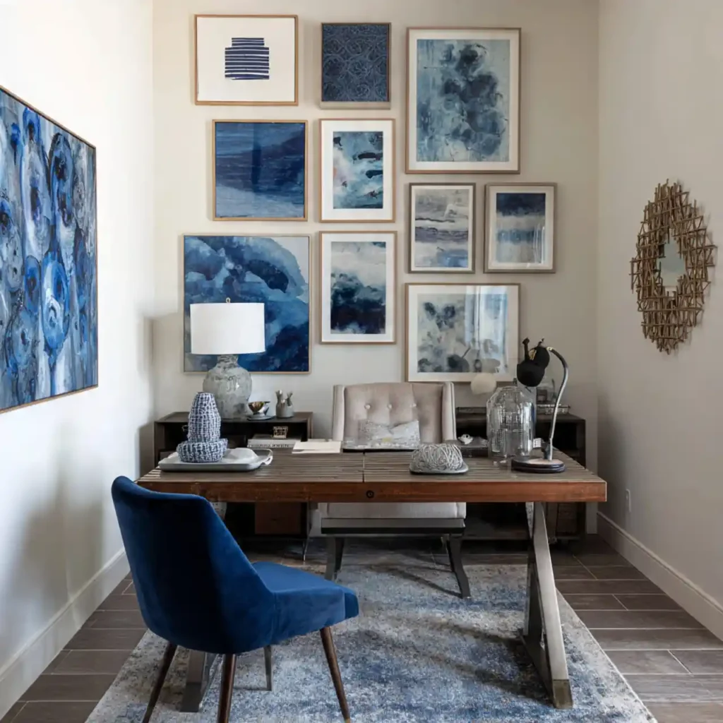 19-Blue Home Office Idea