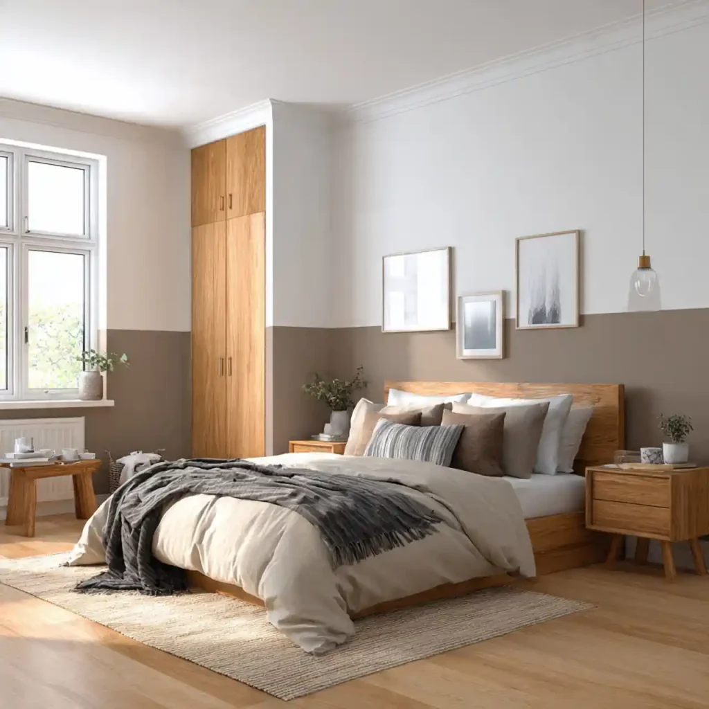 19-Mocha Bedroom Wall Idea