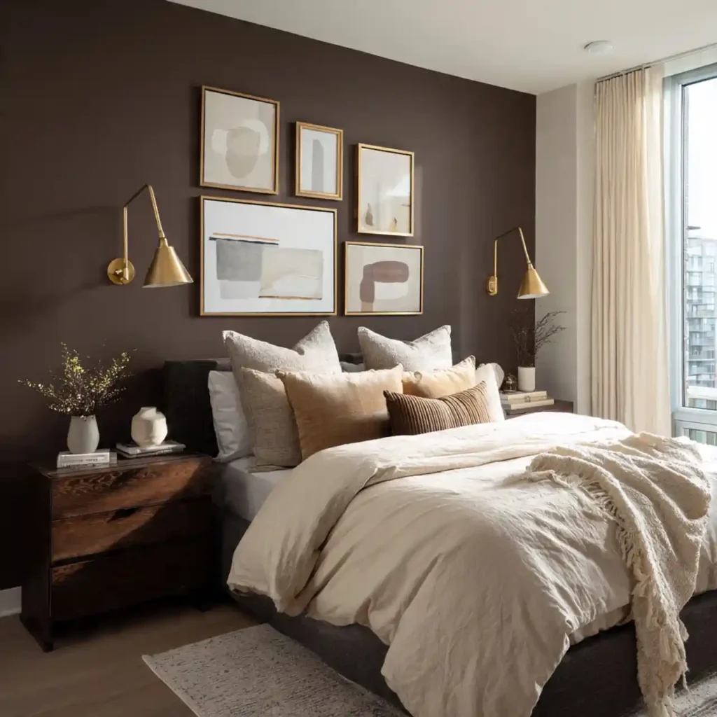 2-Mocha Bedroom Wall Idea