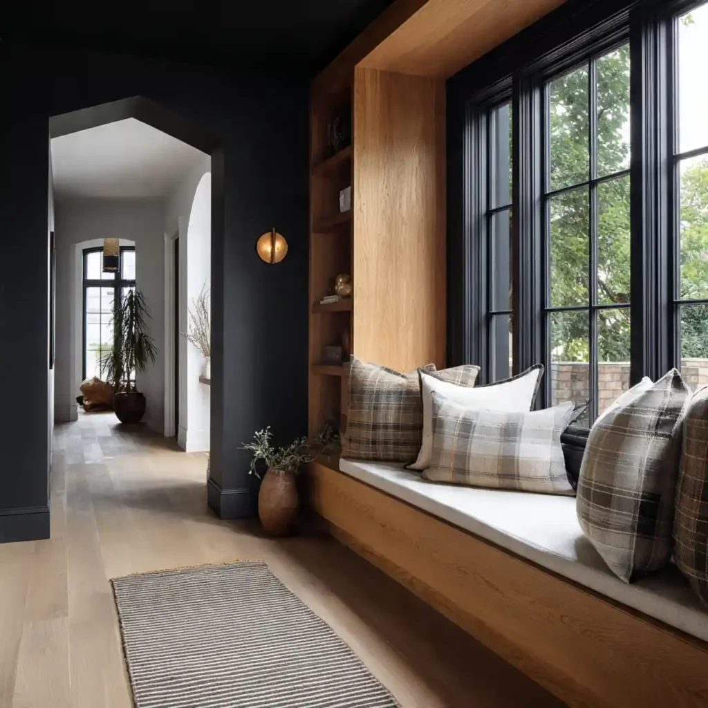 20-Black Scandinavian Hallway Idea