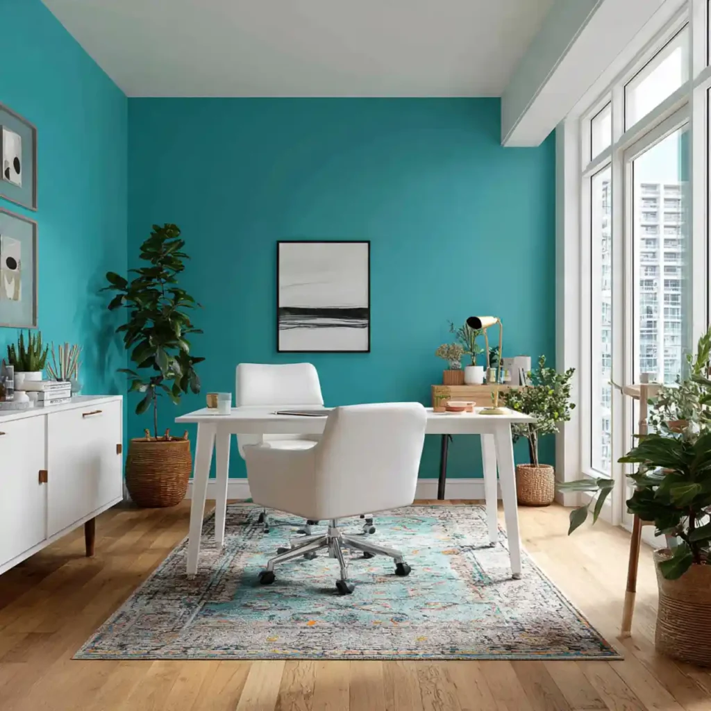 20-Blue Home Office Idea
