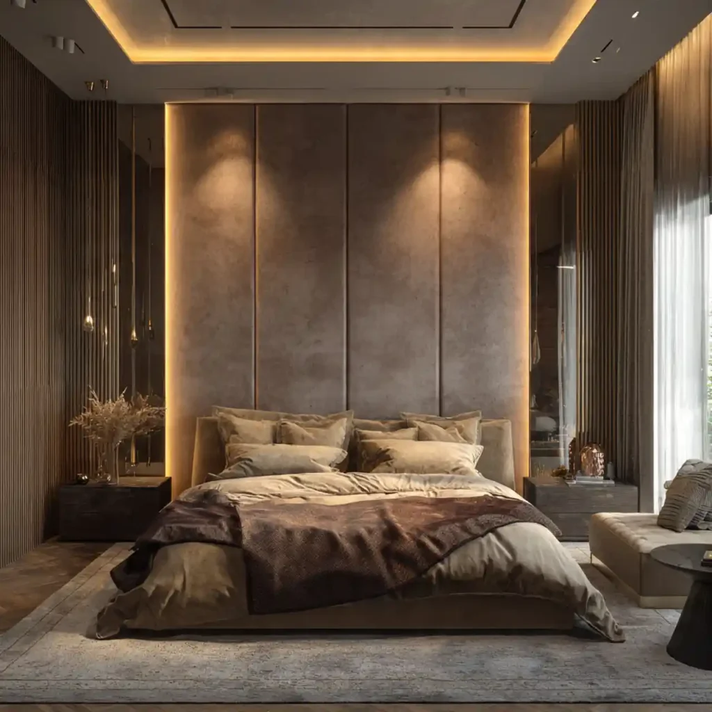 20-Mocha Bedroom Wall Idea