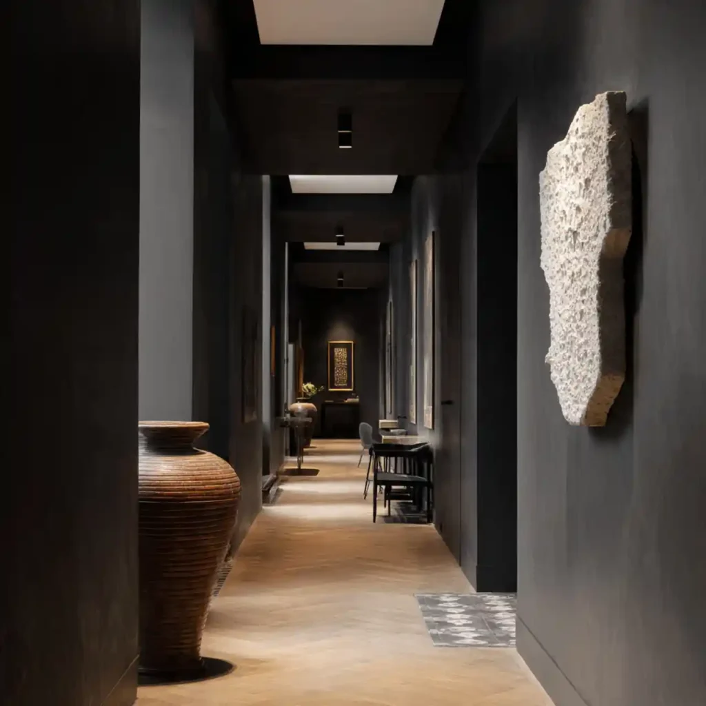 21-Black Scandinavian Hallway Idea
