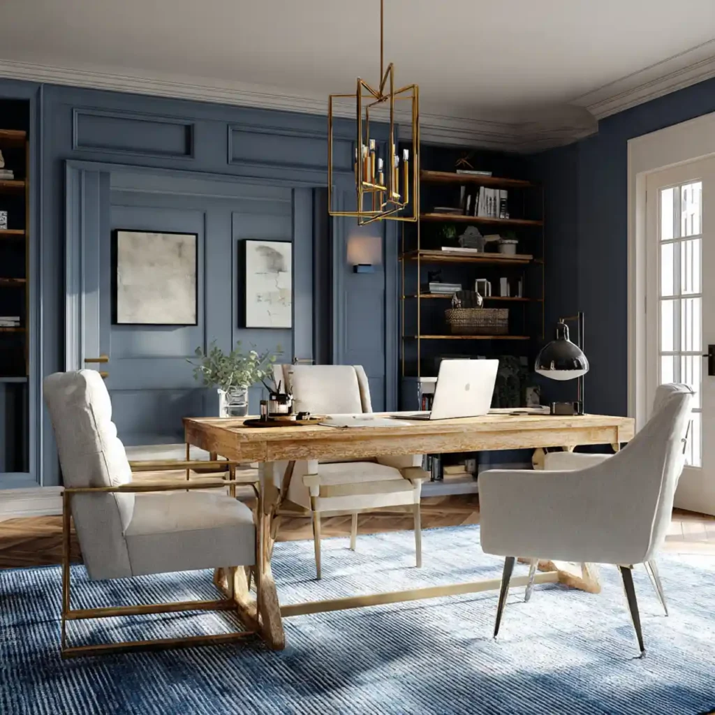 21-Blue Home Office Idea