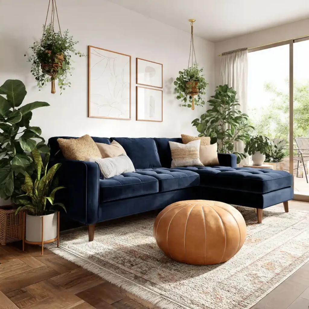 21-Navy Blue Velvet Furniture Idea