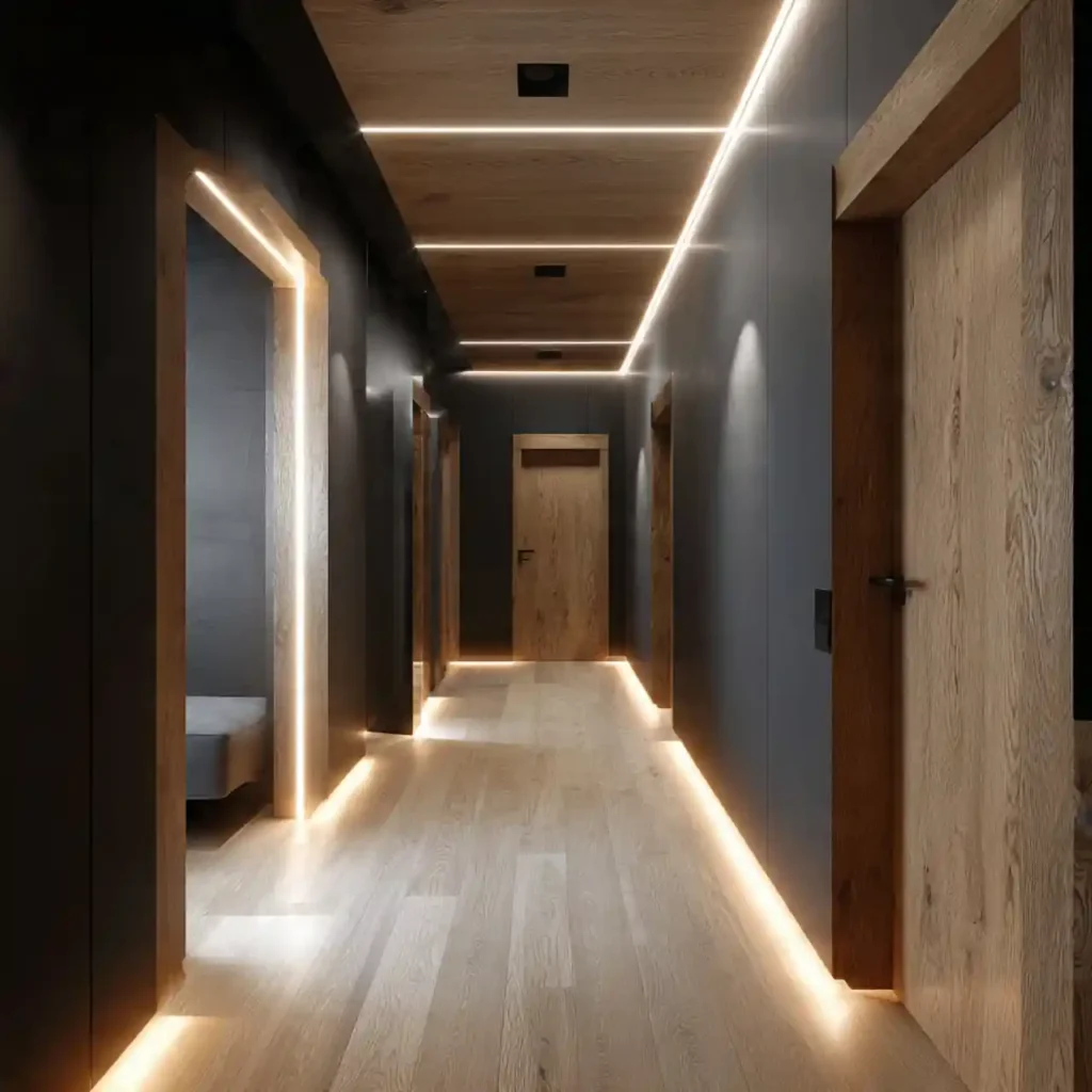 22-Black Scandinavian Hallway Idea
