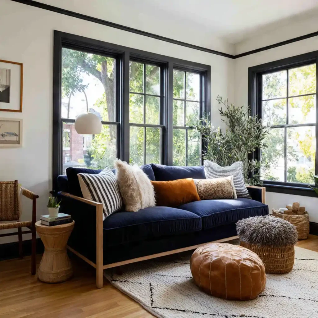 22-Navy Blue Velvet Furniture Idea