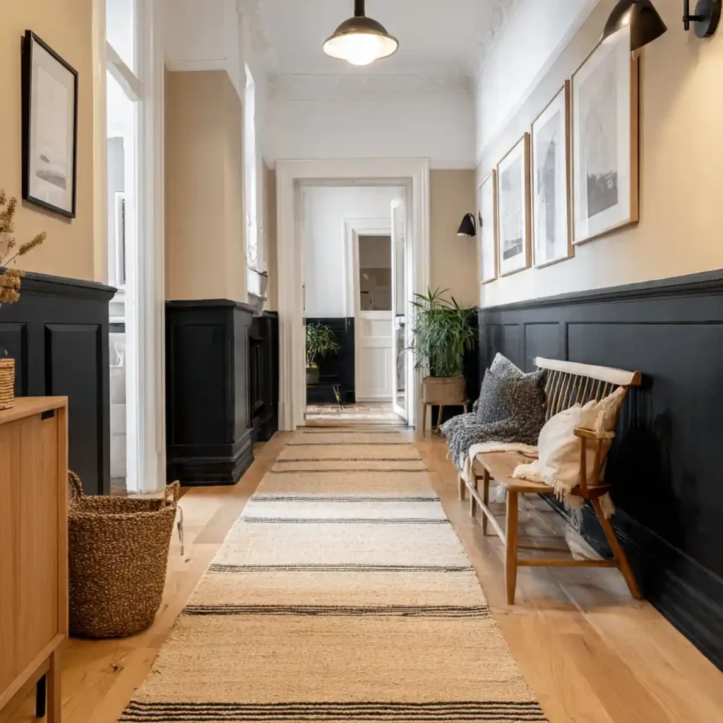 23-Black Scandinavian Hallway Idea