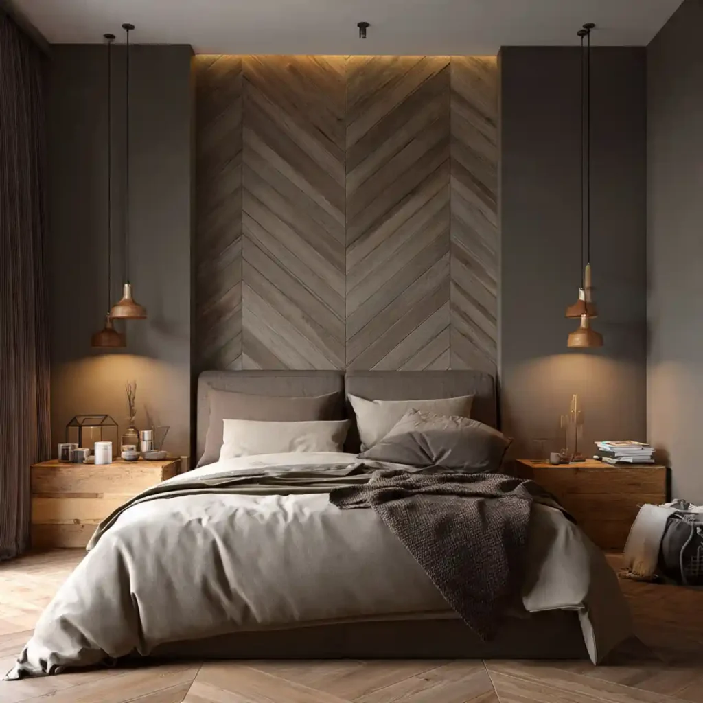 23-Mocha Bedroom Wall Idea