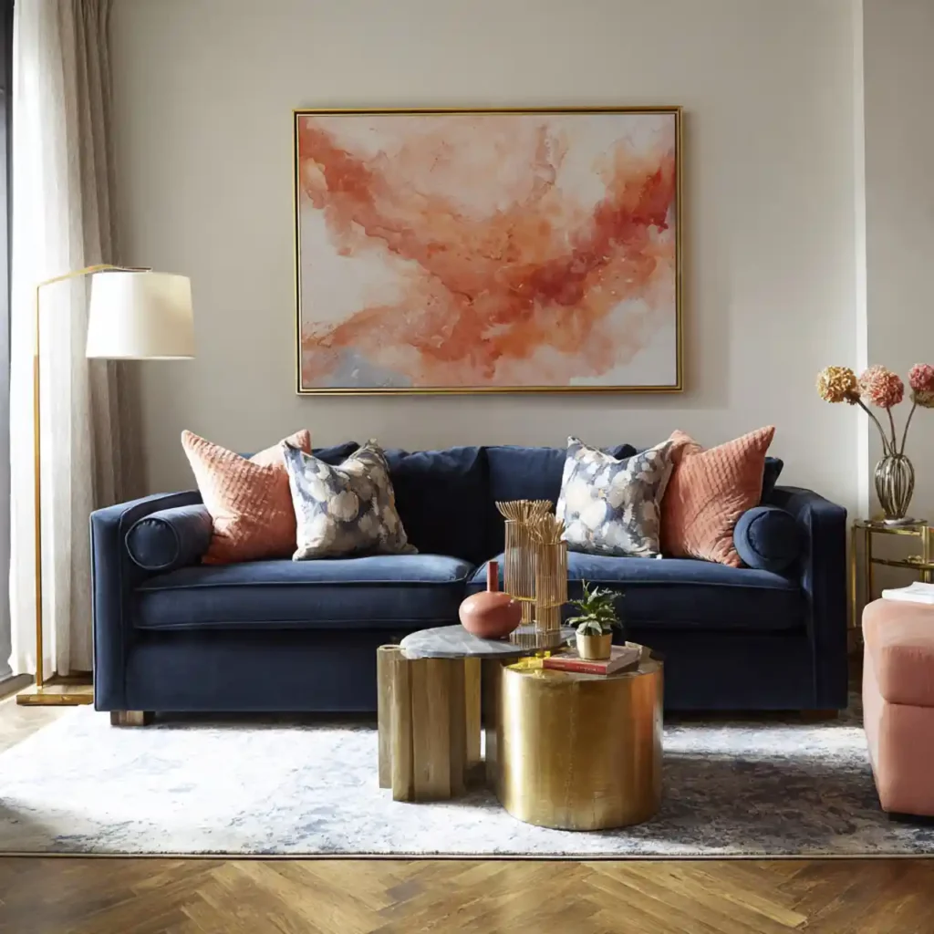 23-Navy Blue Velvet Furniture Idea