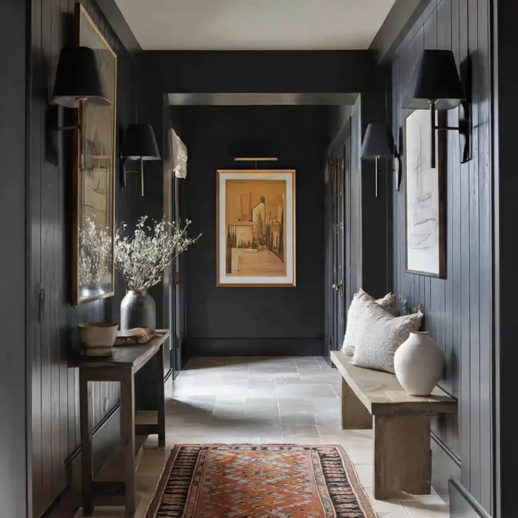24-Black Scandinavian Hallway Idea