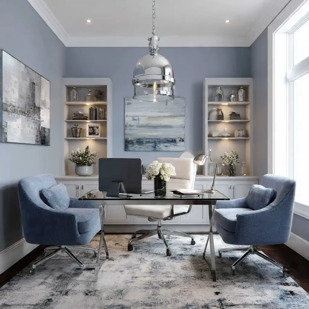 24-Blue Home Office Ideas