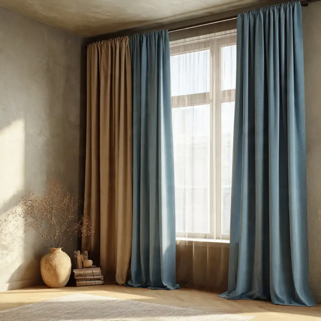 24-Blue and Brown Living Room Idea