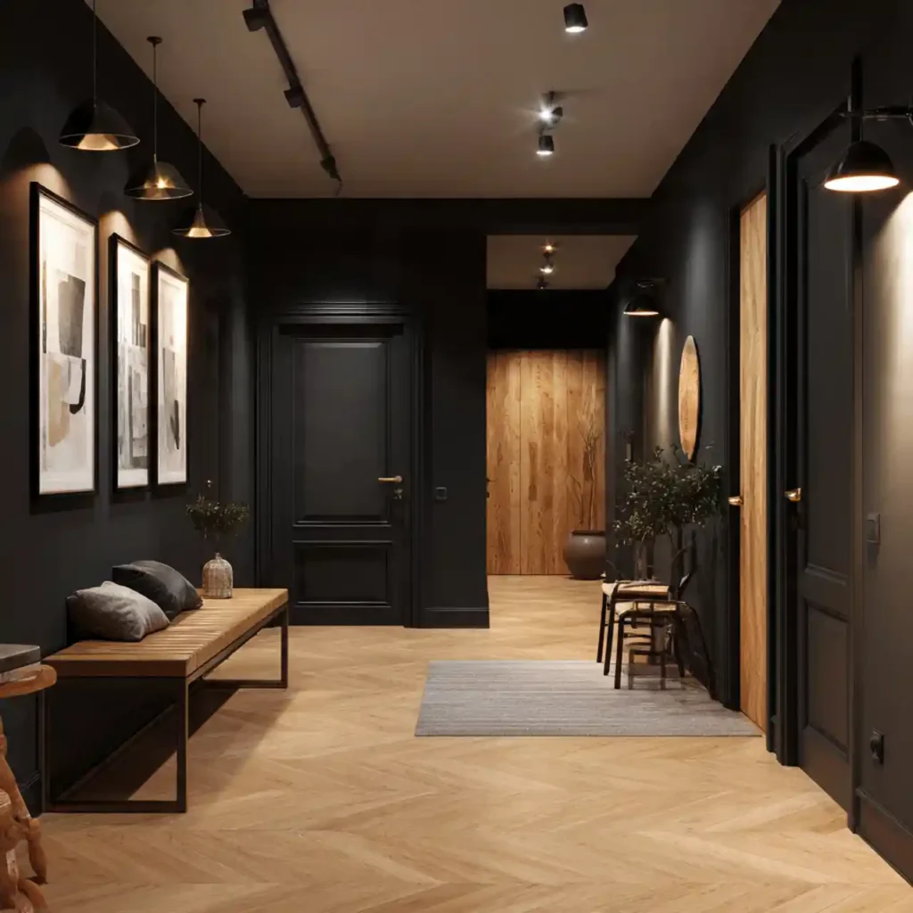 25-Black Scandinavian Hallway Ideas