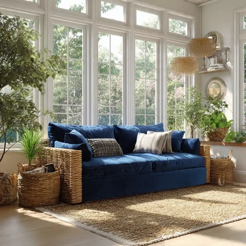 25-Blue and Brown Living Room Idea