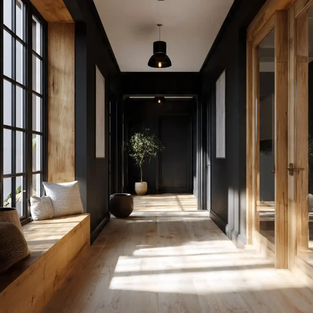 3-Black Scandinavian Hallway Idea