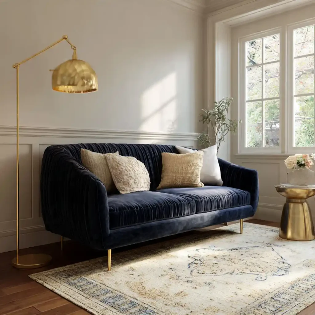 3-Navy Blue Velvet Furniture Idea