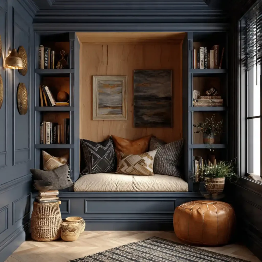 30-Blue and Brown Living Room Idea