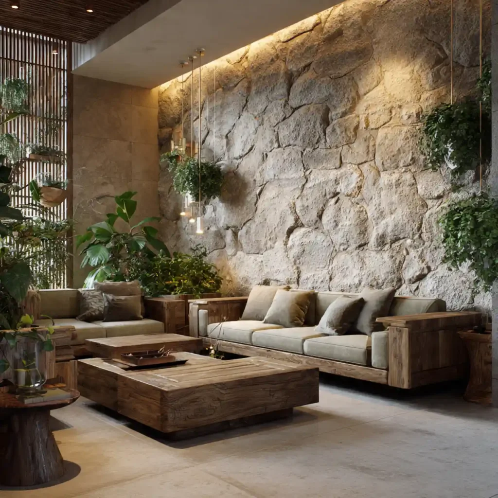 4-Biophilic Living Room Idea