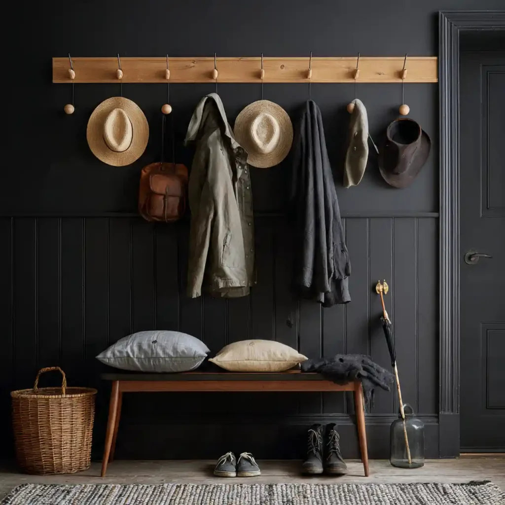 4-Black Scandinavian Hallway Idea