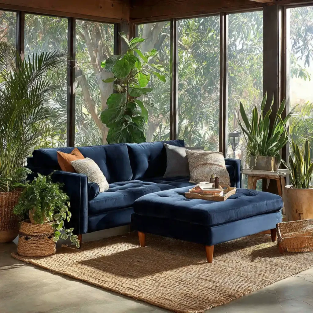 4-Navy Blue Velvet Furniture Idea