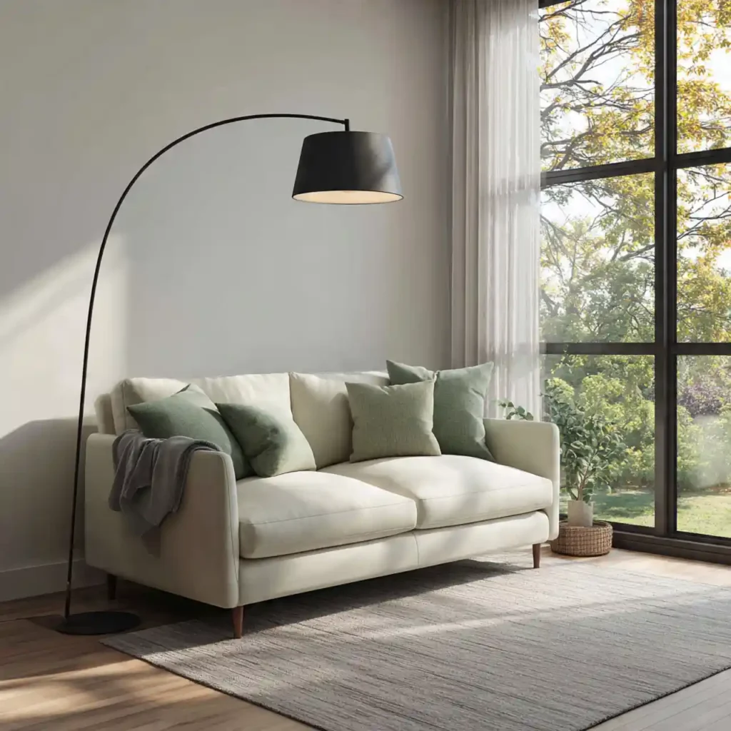 5-Black, Cream & Green Living Room Idea