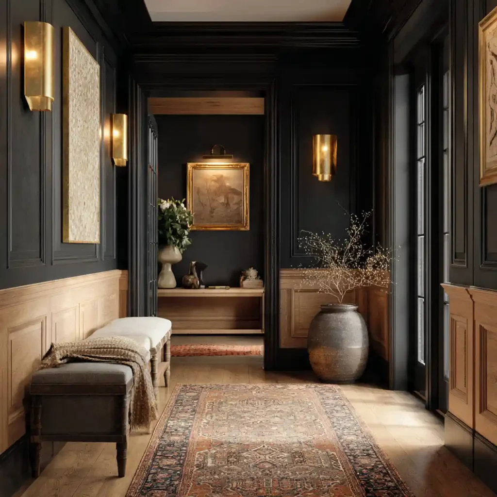 5-Black Scandinavian Hallway Idea
