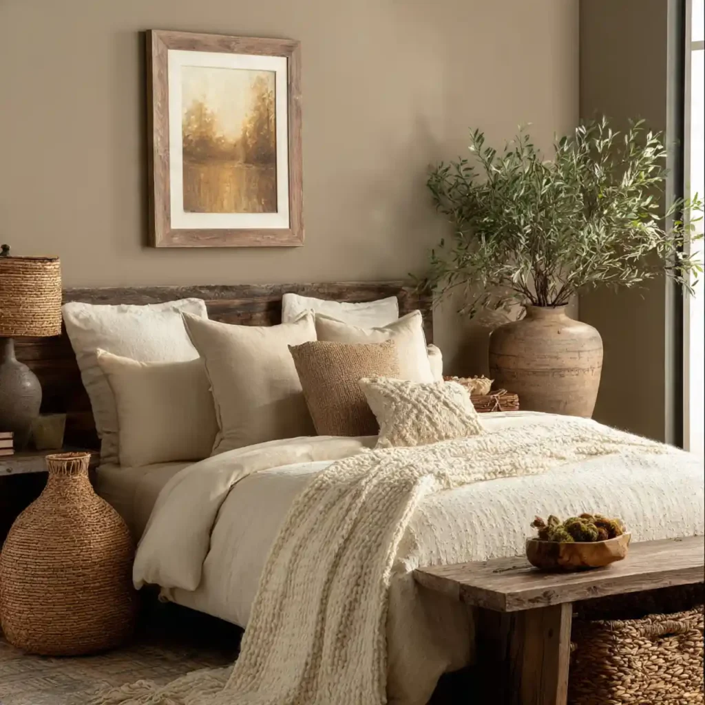 5-Mocha Bedroom Wall Idea