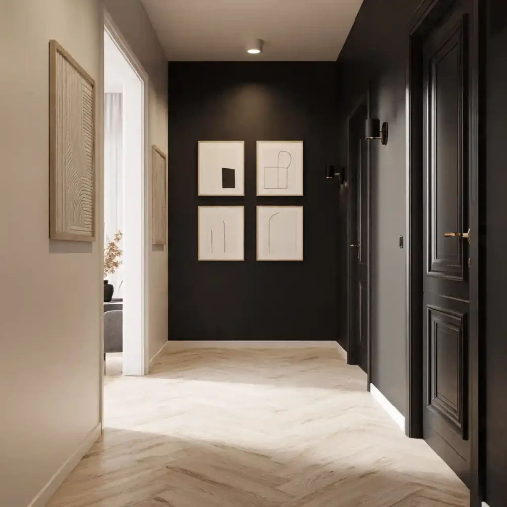 6-Black Scandinavian Hallway Idea